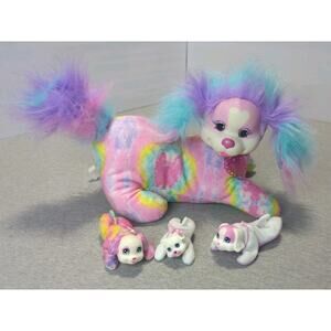 Puppy Surprise Dog Plush Taffy Rainbow Tie Dye Mom Dog with 3 Puppies 2016